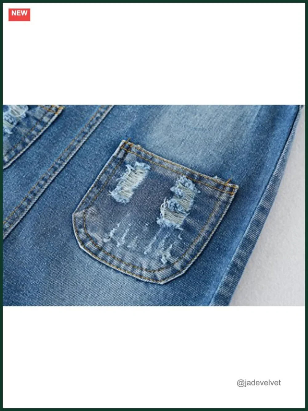 Girls Denim Overall Dress Ripped Jeans Jumper A-Line